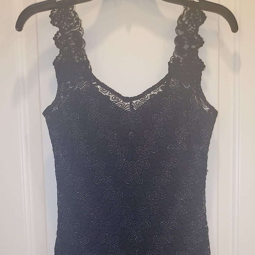 Free People Little Black Dress w/ Silver Embroider